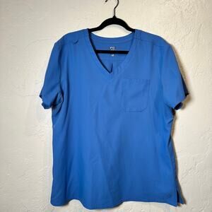 Medcouture Scrub Top Size XL Blue Nurse Dr Medical Professional